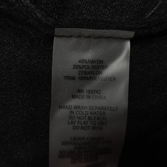 Sioni Milano Sweater Women Medium Black Short Sleeve Ruffle Mesh Knit Whimsigoth - Picture 13 of 13